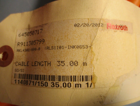 Rexroth RKL4302 Servo Motor Power Cable R911305799 35 Meters Long