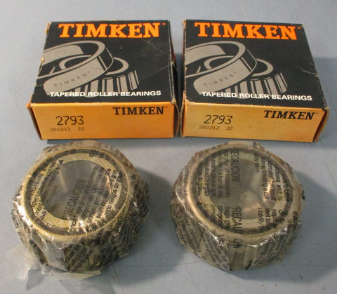 Timken 2793 Tapered Roller Bearing Cone 1-3/8" Bore 1.0100" W (Lot of 2)