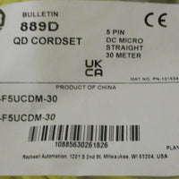Allen Bradley 889D-F5UCDM-30 Ser B QD Cordset DC Straight Micro Cable 5-Pin 30 m