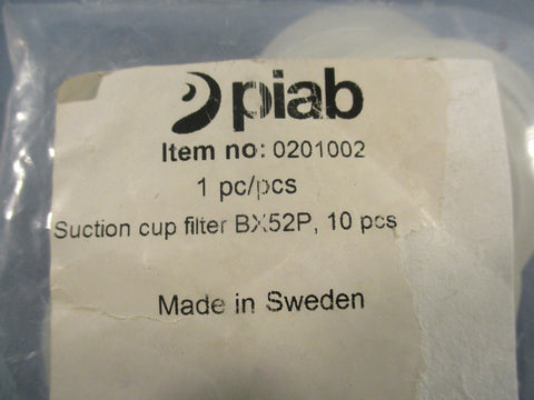 Piab 0201002 Suction Cup Filter BX52P 10 Pcs 40mm Length 34.5mm ID