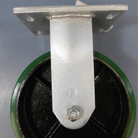 New Albion Alathane 8" X 2" Wheel Non Swivel Fixed Position Poly Cast Iron Black