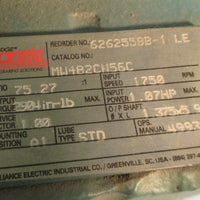 Dodge Quantis MW482CN56C Motor Gear Reducer 1.07 HP, 75.27:1 Ratio Used