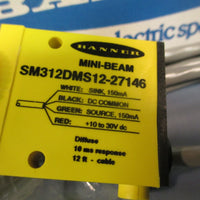 Banner 27146 Mini-Beam Photoelectric Diffuse Sensor SM312DMS12-27146