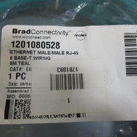 BradConnectivity Ethernet MF RJ-45 8 Base-T 8M Teal Cable 1201080528 NEW