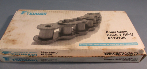 Tsubaki RS50-1-RP-U Roller Chain 10 FT 192 Links A110106, Single Strand