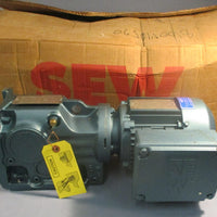 Sew Eurodrive K37DT71D4 Gearmotor DFT71D4 1700RPM 0.5HP 20.19:1 1" Shaft Dia NOS