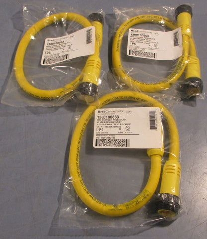 Molex 1300100863 Brad Connectivity Cordset 114030K12M005 0.5M Lot of 3