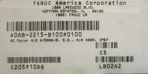Fanuc A06B2202B200#0100 AC Servo Motor aiF 1/5000B 126V Input 3PH 15mm Shaft