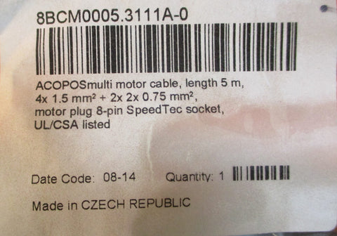 ACOPOS 8BCM0005.3111A0 Multi Motor Cable 5m Long 8Pin SpeedTec Socket