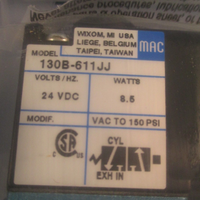 MAC Valves, Inc C13000 Solenoid Valve Coil 24 VDC 8.5 WATT 130B611JJ