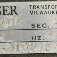 Badger YX231678 Transformer 3.0 KVA 240/480 Primary 120/240 Secondary 60 HZ