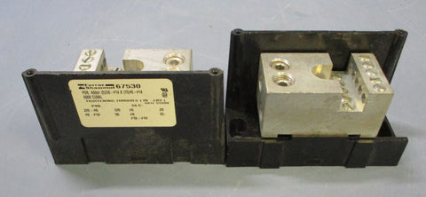 (Lot of 2) Ferraz Shawmut 67530 Power Distribution Block 600V CU9AL