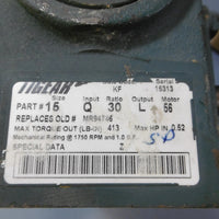 Used Tigear 30:1 #15 .52HP MR94746 Q Input L Output 1750 RPM