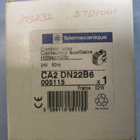 Telemecanique CA2DN22B6 Control Relay 24V 60Hz 005115 600VAC Max CA2 DN22B6