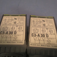 Lot of (2) Comat General Purpose Relay, 10A, 380VAC, 24V  C3A 30D