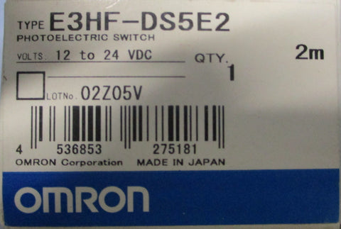Omron E3HFDS5E2 Thin Profile Photoelectric Switch 1224VDC
