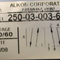 Alkon Corporation 25003003671 Solenoid Valve 4Way 120/60V w/ 26A01039 Coil