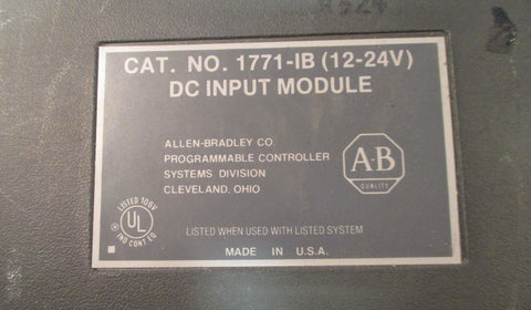 Allen Bradley 1771IB (1224V) DC Input Module w/ Terminal Strip Used