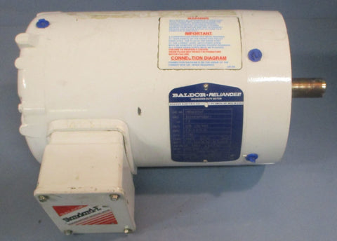 Baldor Reliance VWDM3554T Washdown Duty Motor 35SS606P689H1 1.5HP 7/8" Shaft Dia