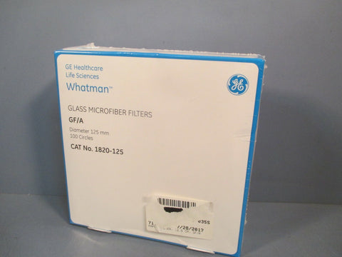Whatman Glass Microfiber Filters GF/A Diameter 125 mm 100 Circles Cat# 1820125