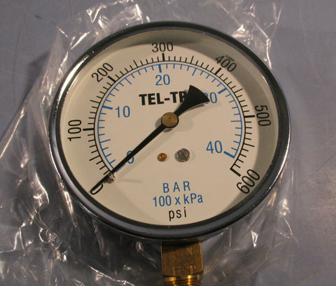 TelTru 3550BC4L1F4FE Pressure Guage 600 PSI 3 1/2" Dial 1/4 NPT lot of 10