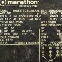 Marathon RN182TTGS11105AAL Motor Marine / Severe Duty 3 Ph, 1/2 HP, 868 RPM