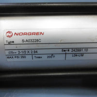 Norgren Pneuamatic Cylinder: SA03204C Max PSI 250