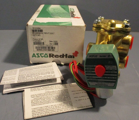 ASCO Solenoid Valve 24VDC 120VAC 1/2"NPT 10125/150psi 8316G064