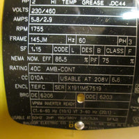 BALDOR SUPER-E MOTOR 2HP 230/460V 1755 RPM 3 PH EJMM3558T-M11B 1207285427-000010