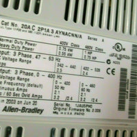 AllenBradley Powerflex 70 Drive Series A 20AC2P1A3AYNACNN/A