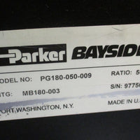 Parker Bayside 50:1 Ratio Gear Reducer PG180050009 with MTG MB180003
