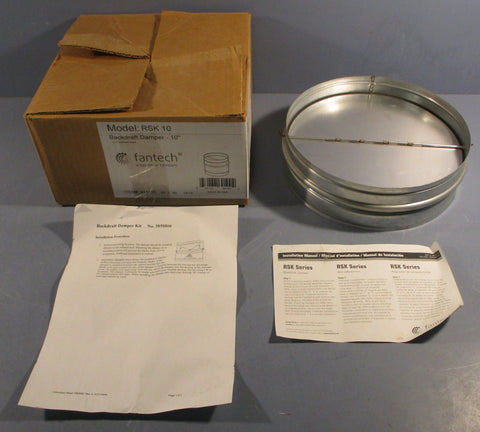 Fantech Systemair co RSK 10 Backdraft Damper 10" Dia 411116 RSK Series