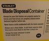 Stanley 11-081 Blade Disposal Kit Yellow Container w/ White Wire Rack 11-080
