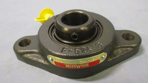 (Lot of 2) SealMaster SFT14C 2 Bolt Flange Mount Bearing 7/8" Bore Gold Line