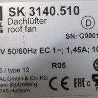 Rittal SK 3140.510 Roof Mounted Radial Flow Filter Fan 115V 45A 106W, SK3140.510