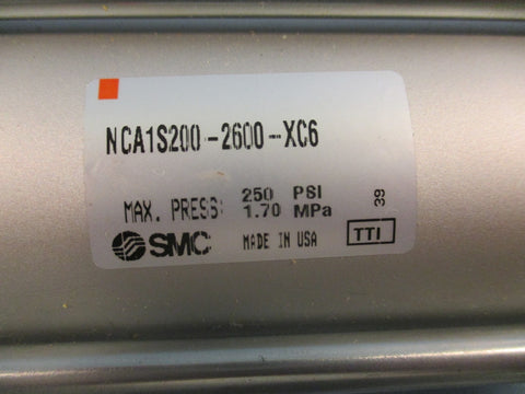 SMC NCA1S200-2600-XC6 Tie-Rod Cylinder 250 PSI 2" Bore 26" Stroke Length
