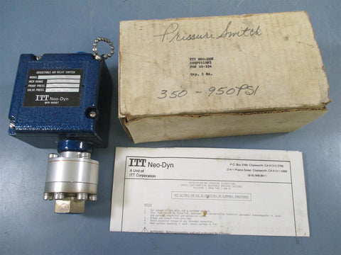 ITT NeoDyn 100PV410D3 Adjustable Air Relay Switch  New