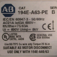 Allen Bradley 194EA631753 Ser B Disconnect Switch 194EA63PE 690VAC 50/60Hz