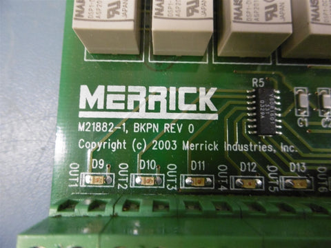 Merrick M218821 BKPN REV 0 5A 250VAC Relay Output Board Assembly