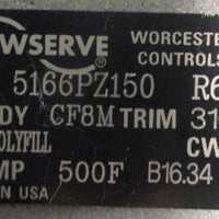Worcester Controls Flowserve 4-150 CF8M Ball Valve 5166PZ150 StoneL QN33C02SRA