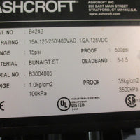 Ashcroft B424B Pressure Switch 15Psi 15A 480VAC 125VDC NEMA 4X Enclosure