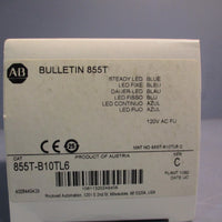 AllenBradley 855TB10TL6 Ser. C Blue Stack Light 120VAC LED 20mA, 7W