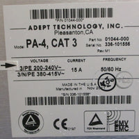Adept Technololgy 01044000 Power Chassis, Amplifier PA4, CAT 3 15A 200240V