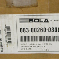 Sola 832426003 DC Power Supply Input 120/240 VAC, Output 24 VDC