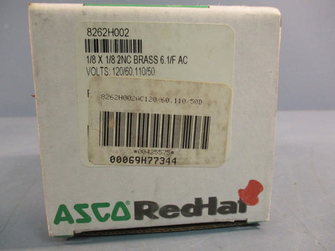 ASCO 8262H002 Solenoid Shutoff Valve w/ Coil MPC080 120V 1/8” NPT