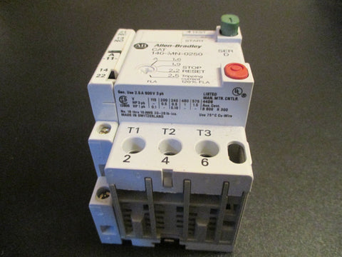 Allen Bradley Manual Motor Starter/Circuit Breaker Series D 140MN0250