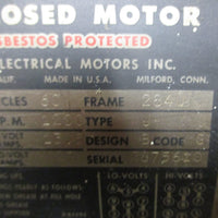 US Motors Enclosed Motor Asbestos Protected Motor 3 PH 10HP 284J 15/8" Shaft Di