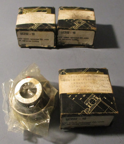 Peer UC202-10 Insert Bearing 5/8" Bore Spherical OD (Lot of 3)