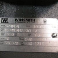 WINSMITH 924 Gearbox Ratio 40:1 1750 Input RPM Input HP 86 924MDN 924MDNS2200LFA