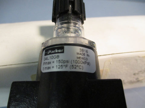 PARKER 04L10GB AirLine Lubricator,MicroMist,Polycarbonate,1/4",NPT 150 PSIG